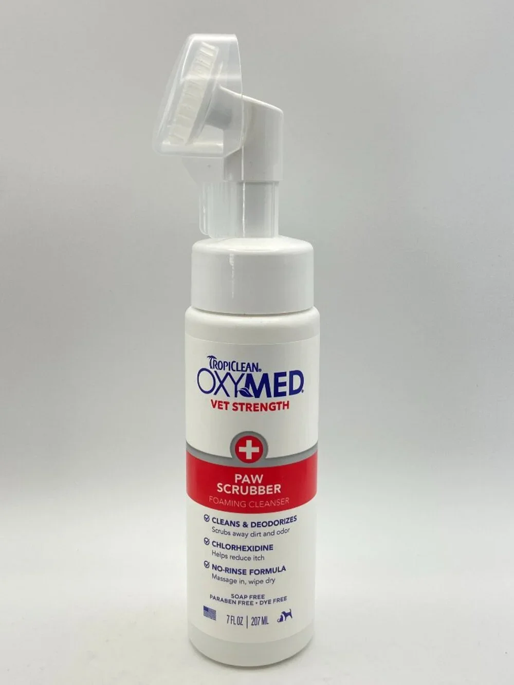 TropiClean OxyMed Vet Strength Paw Scrubber Foaming Cleanser 7 fl oz - New